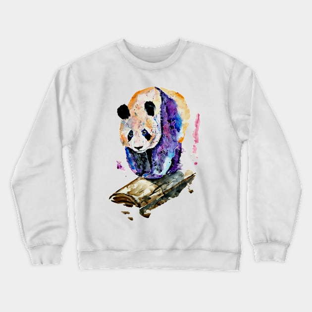 panda watercolor Crewneck Sweatshirt by NemfisArt